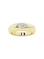 14K Yellow Gold & 0.33 TCW Lab-Grown Diamond Stackable Ring