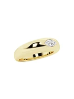 14K Yellow Gold & 0.33 TCW Lab-Grown Diamond Stackable Ring