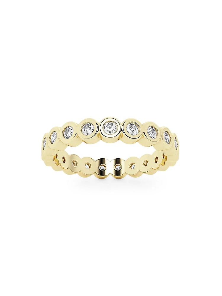 Flowing 14K Yellow Gold & 0.75 TCW Lab-Grown Diamond Eternity Band