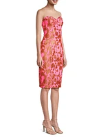 Abstract Stretch Jacquard Midi-Dress