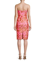 Abstract Stretch Jacquard Midi-Dress