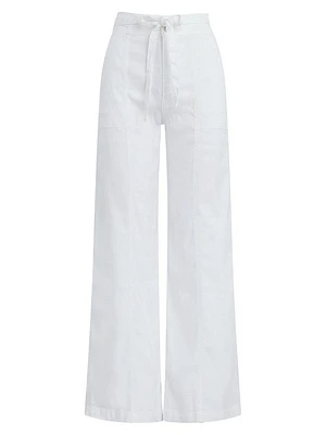 Linen-Blend Wide-Leg Pants