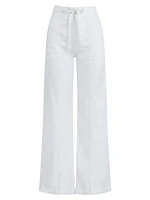 Linen-Blend Wide-Leg Pants