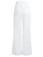 Linen-Blend Wide-Leg Pants