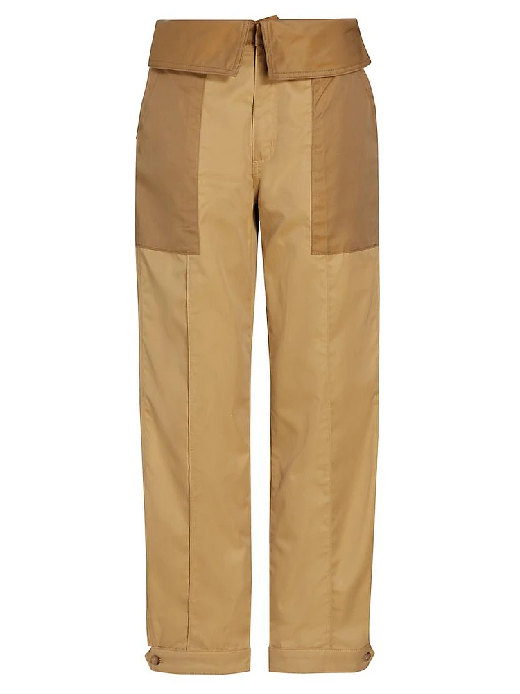 Cotton Foldover Trousers