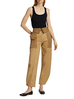 Cotton Foldover Trousers