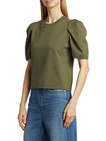 Draped Femme Puff-Sleeve T-Shirt