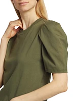 Draped Femme Puff-Sleeve T-Shirt