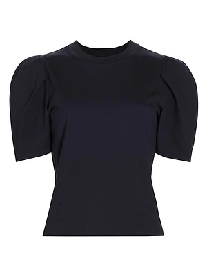 Draped Femme Puff-Sleeve T-Shirt