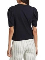 Draped Femme Puff-Sleeve T-Shirt