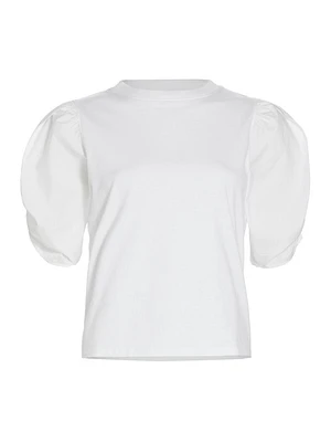 Cotton Puff-Sleeve T-Shirt