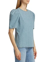 Sonder Denim Puff-Sleeve Blouse