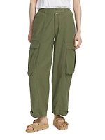 Pleated Wide-Leg Cargo Pants