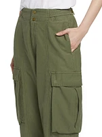 Pleated Wide-Leg Cargo Pants