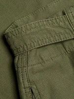 Pleated Wide-Leg Cargo Pants