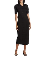 Jersey Utility Short-Sleeve Shirtdress