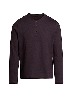 COLLECTION Heathered Long-Sleeve Henley