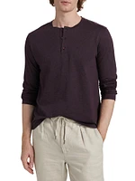 COLLECTION Heathered Long-Sleeve Henley