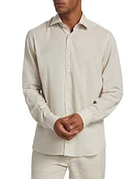 COLLECTION Heathered Woven Long-Sleeve Shirt