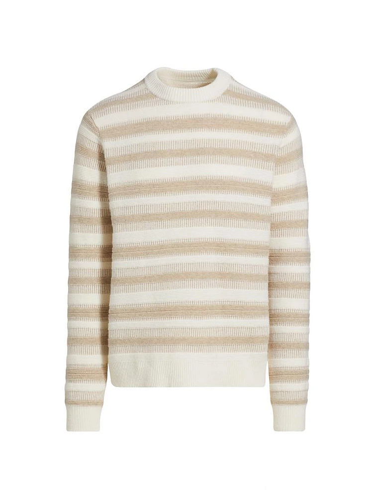 COLLECTION Raised Stripe Crewneck Sweater