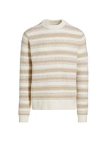 COLLECTION Raised Stripe Crewneck Sweater