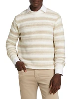 COLLECTION Raised Stripe Crewneck Sweater