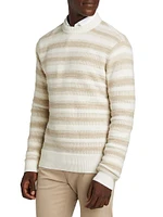 COLLECTION Raised Stripe Crewneck Sweater