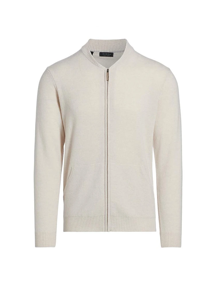 COLLECTION Cashmere Baseball Bomber Sweater