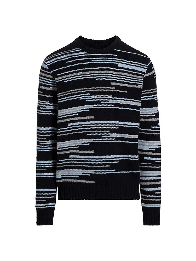 COLLECTION Irregular Stripe Crewneck Sweater