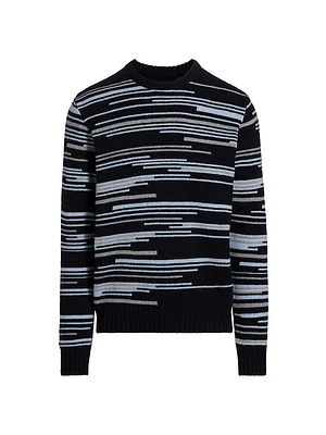 COLLECTION Irregular Stripe Crewneck Sweater