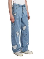 Queen Of The Coast Heart Patchwork Jeans