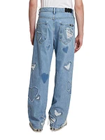 Queen Of The Coast Heart Patchwork Jeans