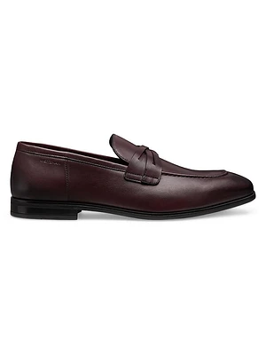 Simon Crisscross Leather Loafers