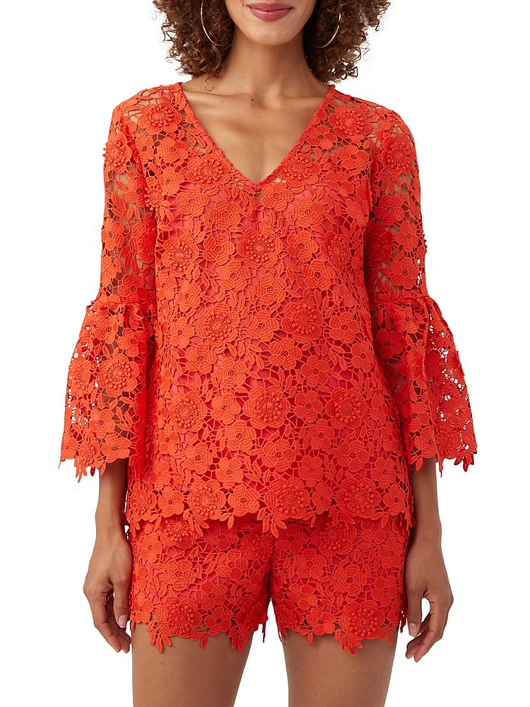 Smolder Floral Guipure Lace Top