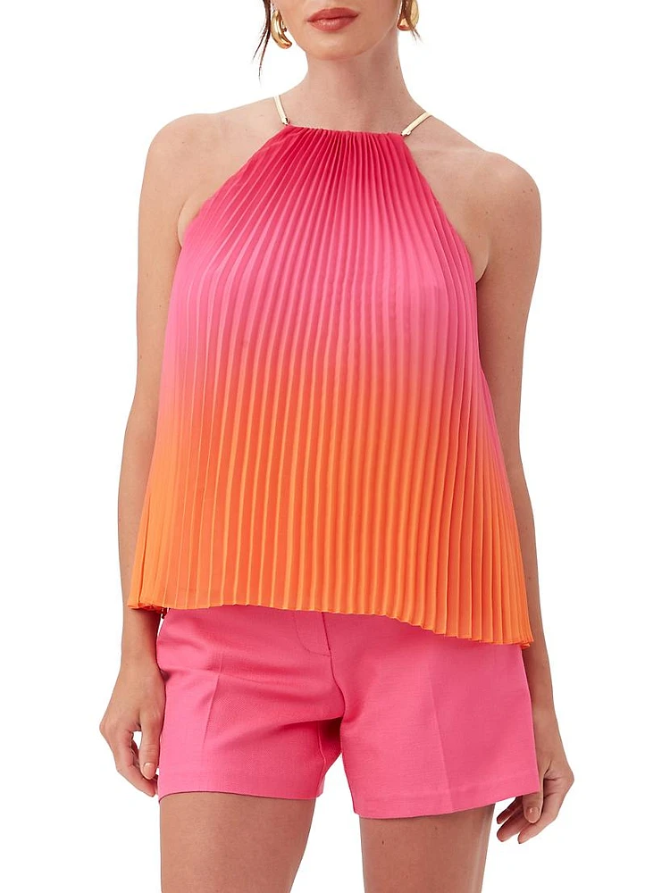 Nayarit Pleated Chiffon Top