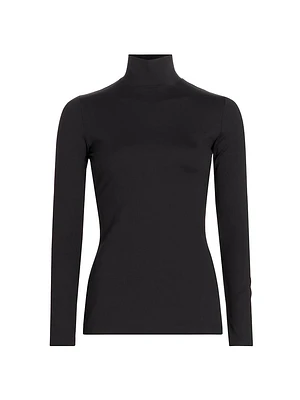 Mock Turtleneck Long-Sleeve Top