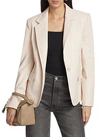 Faux Leather Blazer