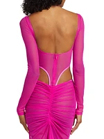 Mesh Halter High-Leg Bodysuit