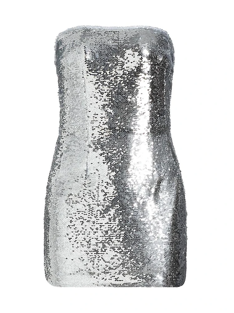 Sequined Strapless Minidress