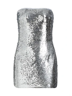 Sequined Strapless Minidress