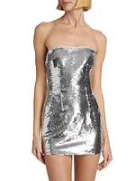 Sequined Strapless Minidress