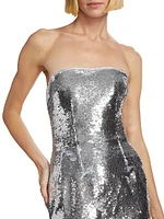 Sequined Strapless Minidress