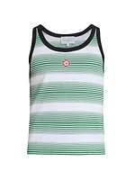 Logo Stripe Ringer Tank Top