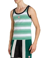 Logo Stripe Ringer Tank Top