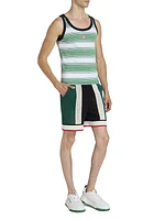 Logo Stripe Ringer Tank Top