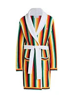 Striped Towelling Tie-Waist Robe