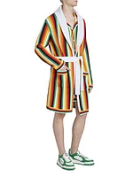 Striped Towelling Tie-Waist Robe