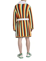 Striped Towelling Tie-Waist Robe