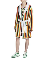 Striped Towelling Tie-Waist Robe