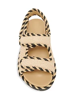 Jack Striped Raffia Sandals